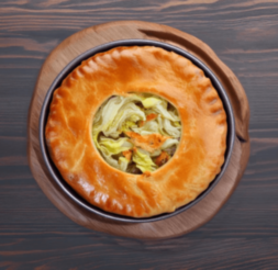 Пирог с пряной курицей и пекинской капустой