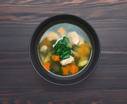 Куриный суп с овощами и шпинатом – рецепт