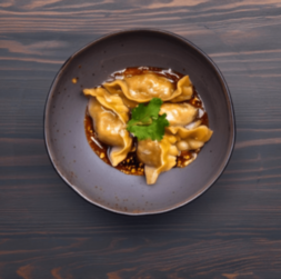 Жареные пельмени с уткой