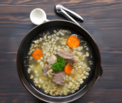 Мясной суп с перловой крупой