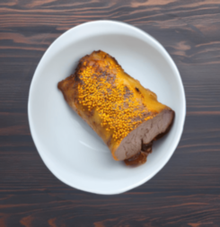 Запеченное мясо в тесте с горчицей