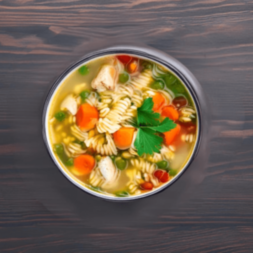 Куриный суп с овощами и пастой орзо