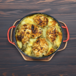 Картофельно-куриная запеканка на сковороде