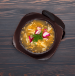 Густая похлебка с репой, редькой и квашеной капустой