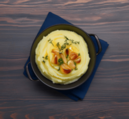 Картофельное пюре с печеным чесноком и оливковым маслом