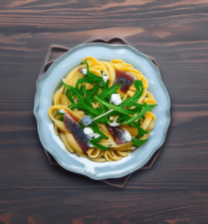 Паста с руколой и анчоусами